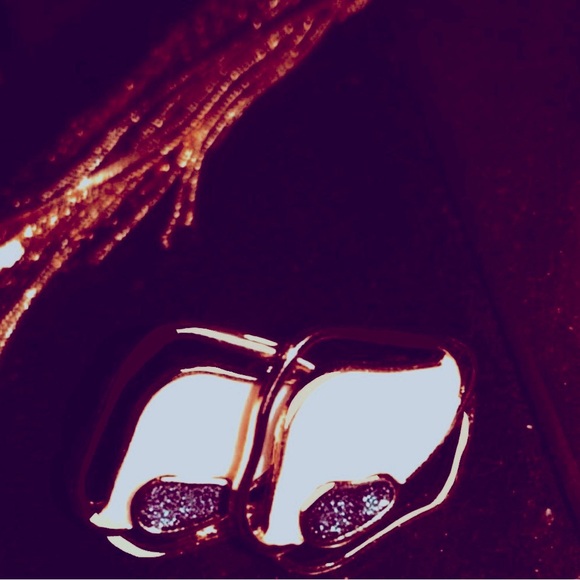 “Creamy Puddles” Artistic Artsy Art Deco Navy Blue Swirl Metallic Gold Wavy Stud - Picture 7 of 14